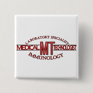 BÓTON QUADRADO 5.08CM ESPECIALISTA EM IMUNOLOGIA MT MEDICAL TECHNOLOGIST