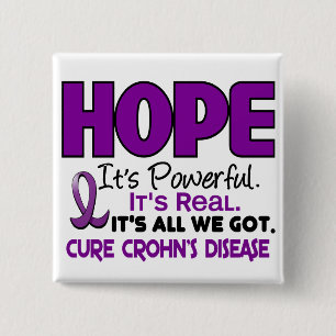 Bóton Quadrado 5.08cm ESPERANÇA 1 da doença de Crohn