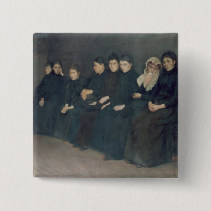 Bóton Quadrado 5.08cm Esperando na clínica, 1888