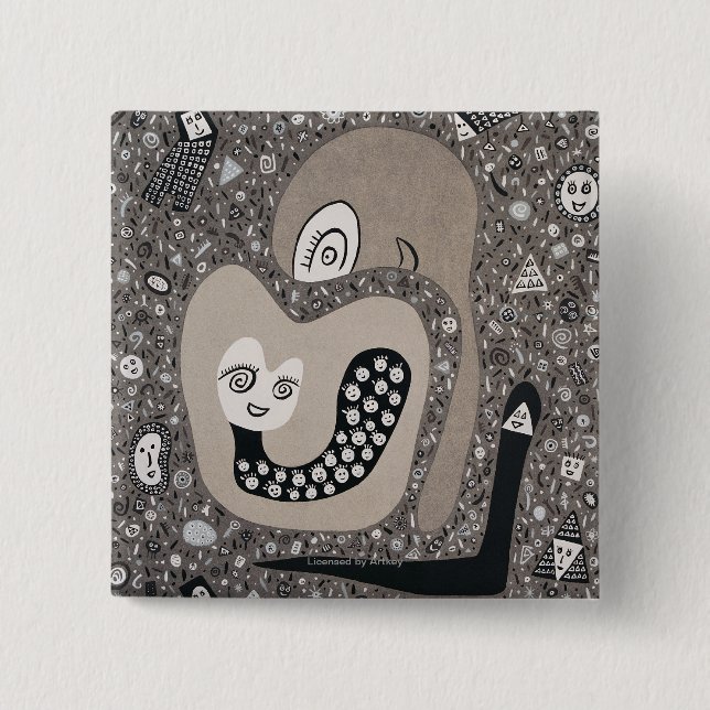 Bóton Quadrado 5.08cm Esperando um bebê (Frente)