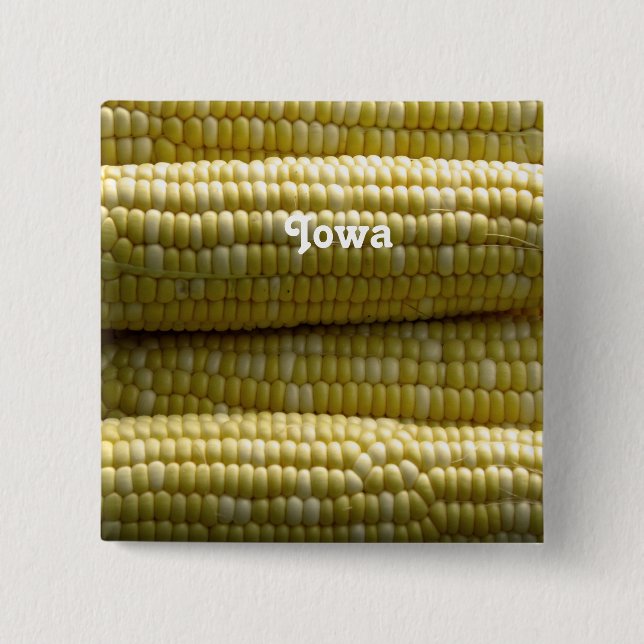 Bóton Quadrado 5.08cm Espiga de milho de Iowa (Frente)