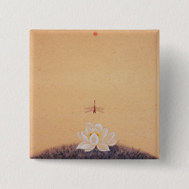 Bóton Quadrado 5.08cm Espírito no céu e na série No.7 da terra (Frente)