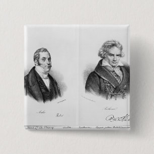 Bóton Quadrado 5.08cm Esprit Auber e Ludwig van Beethoven