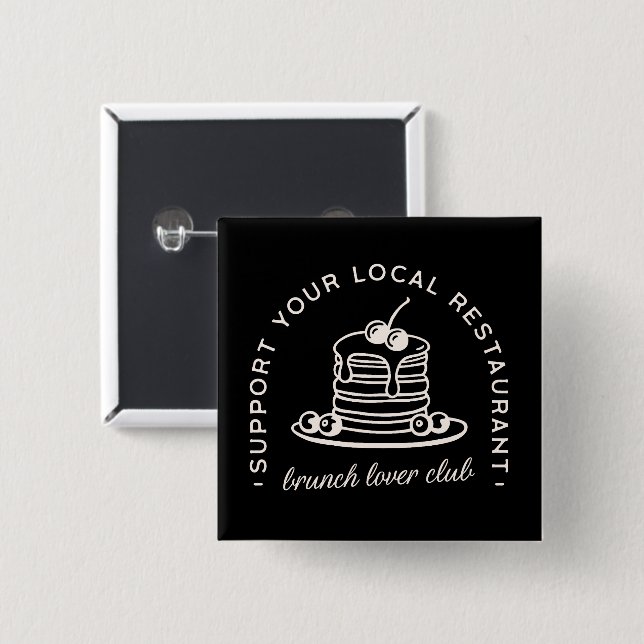 Bóton Quadrado 5.08cm Esquadrão de amantes de Brunch (Frente & Verso)