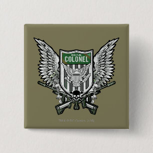 Bóton Quadrado 5.08cm Esquadrão Suicida   Bandeira Rick Pavilhão asas 