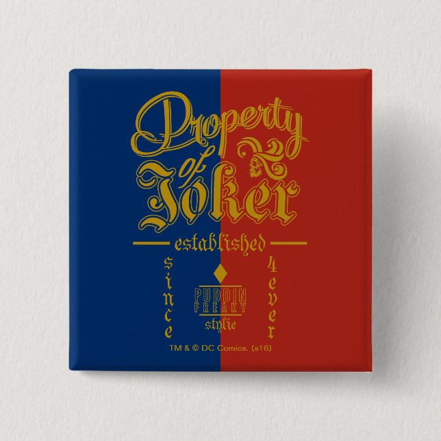 Bóton Quadrado 5.08cm Esquadrão Suicida | Puddin Freaky (Frente)