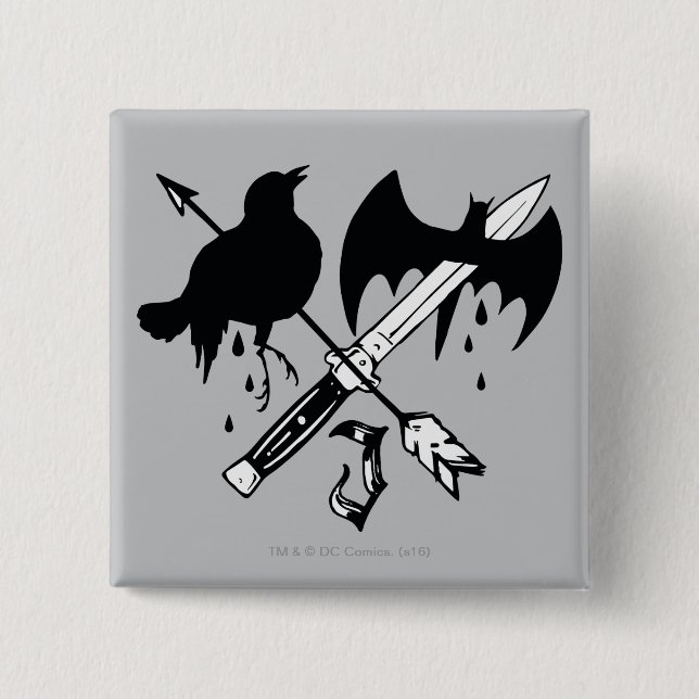 Bóton Quadrado 5.08cm Esquadrão Suicida | Símbolo de Joker (Frente)