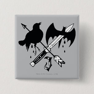 Bóton Quadrado 5.08cm Esquadrão Suicida Símbolo de Joker