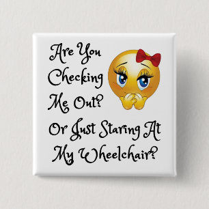 Bóton Quadrado 5.08cm Esquadre o botão de 2 polegadas - verificando me