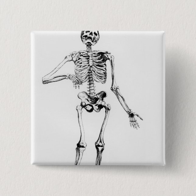 Bóton Quadrado 5.08cm Esqueleto humano (Frente)