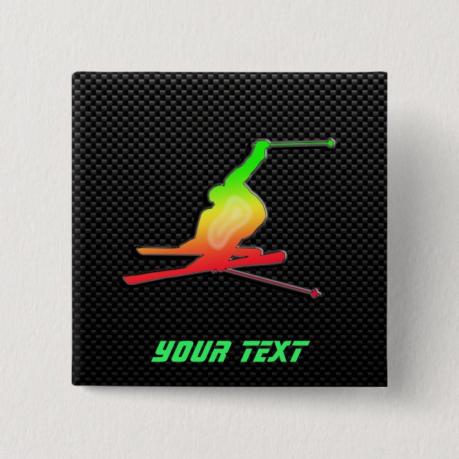 Bóton Quadrado 5.08cm Esqui lustroso da neve (Frente)