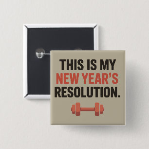 Bóton Quadrado 5.08cm Esta É a Minha Resolução de Ano Novo Motivacional
