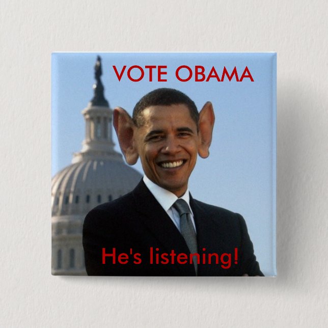 Bóton Quadrado 5.08cm Está escutando (Frente)