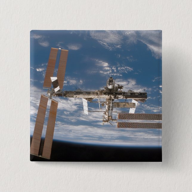 Bóton Quadrado 5.08cm Estação Espacial Internacional 17 (Frente)