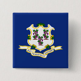 Bóton Quadrado 5.08cm Estado de bandeira do Connecticut