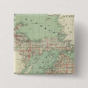 Bóton Quadrado 5.08cm Estado de Michigan