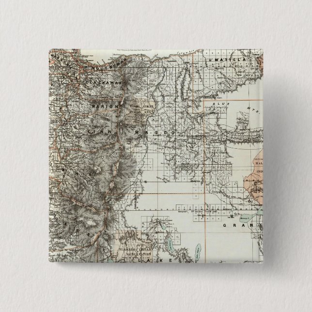 Bóton Quadrado 5.08cm Estado De Oregon (Frente)