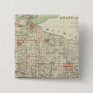 Bóton Quadrado 5.08cm Estado de Wisconsin