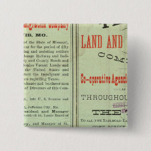 Bóton Quadrado 5.08cm Estado do Texas