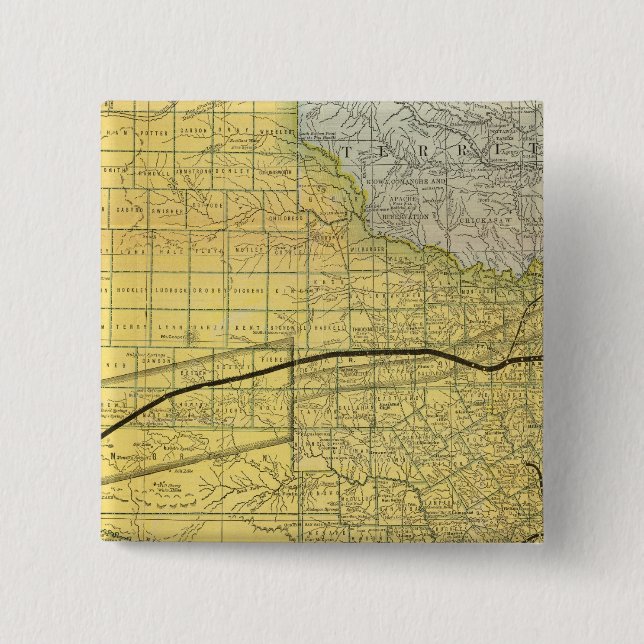 Bóton Quadrado 5.08cm Estado do Texas 2 (Frente)