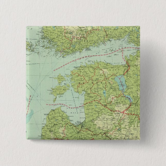 Bóton Quadrado 5.08cm Estados Bálticos e Prússia Oriental (Frente)