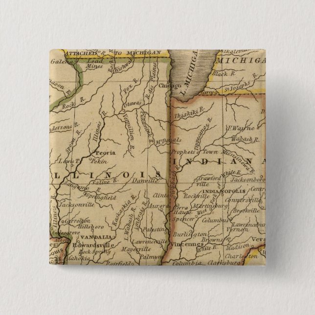 Bóton Quadrado 5.08cm Estados ocidentais (Frente)