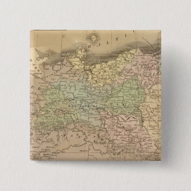 Bóton Quadrado 5.08cm Estados Prussianos (Frente)