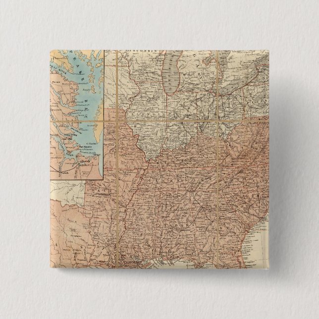 Bóton Quadrado 5.08cm Estados Unidos 2 (Frente)
