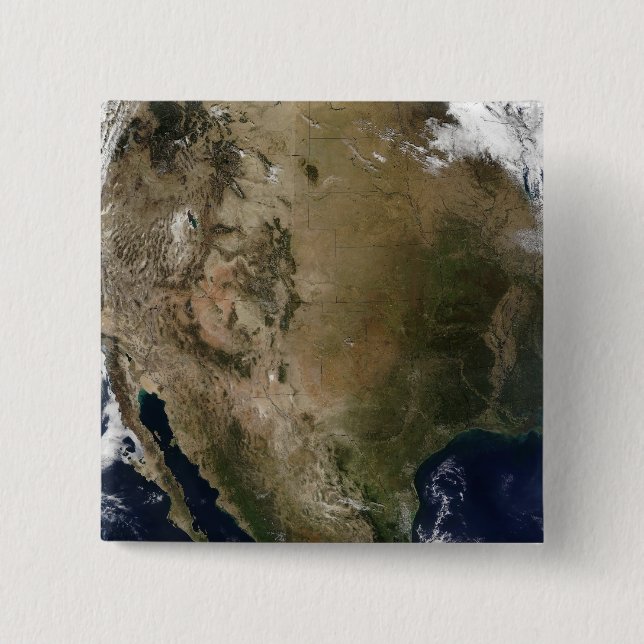 Bóton Quadrado 5.08cm Estados Unidos Central e Ocidental (Frente)