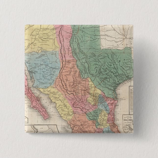 Bóton Quadrado 5.08cm Estados Unidos e México (Frente)