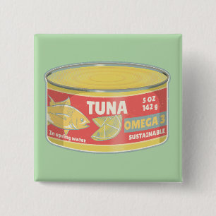 Bóton Quadrado 5.08cm Estanho de atum em conserva