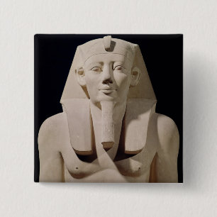 Bóton Quadrado 5.08cm Estátua assentada Sesostris mim, original morgue