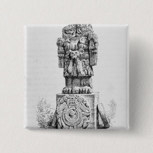 Bóton Quadrado 5.08cm Estátua da deusa Coatlicue