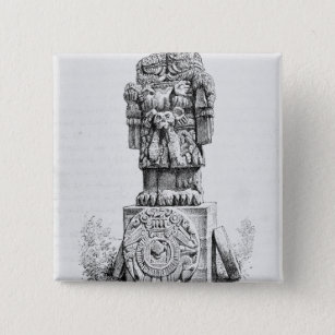Bóton Quadrado 5.08cm Estátua da deusa Coatlicue