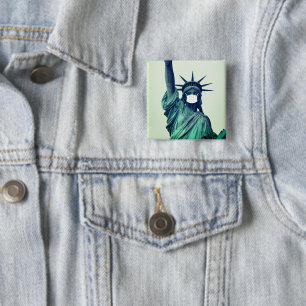 Bóton Quadrado 5.08cm Estátua da Liberdade