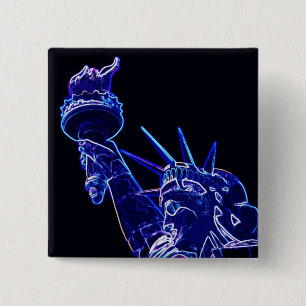 Bóton Quadrado 5.08cm Estátua da Pop da Liberdade