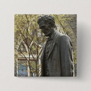 Bóton Quadrado 5.08cm Estátua de Abraham Lincoln, Portland, Oregon