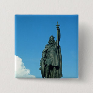 Bóton Quadrado 5.08cm Estátua de Alfred o excelente