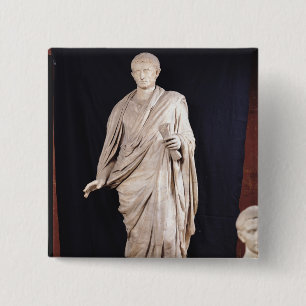 Bóton Quadrado 5.08cm Estátua de Caesar Augustus