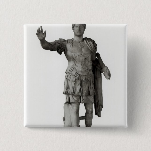 Bóton Quadrado 5.08cm Estátua de Hadrian (mármore (Frente)