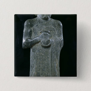 Bóton Quadrado 5.08cm Estátua do príncipe Gudea, c.2150 BC