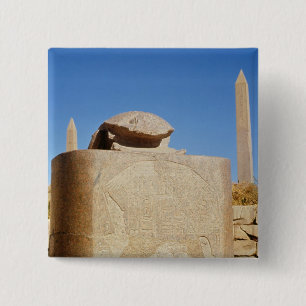 Bóton Quadrado 5.08cm Estátua sagrado do escaravelho no templo de Amun