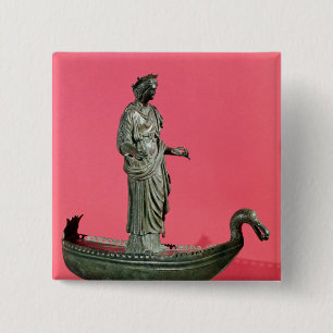 Bóton Quadrado 5.08cm Estatueta da deusa Sequana