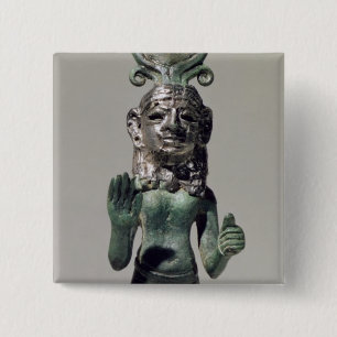Bóton Quadrado 5.08cm Estatueta de uma deusa do Phoenician, do Phoeni