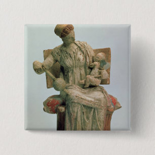 Bóton Quadrado 5.08cm Estatueta do Afrodite que joga com Eros