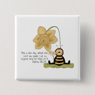 Bóton Quadrado 5.08cm Este Dia - Botão Quadrado