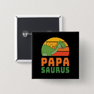 Bóton Quadrado 5.08cm Estegossauro Papasaurus Dia dos Pais Dinossauro