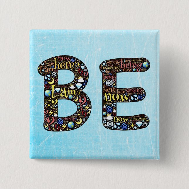 Bóton Quadrado 5.08cm "ESTEJA" no aqui, abotoam-se agora (Frente)