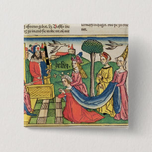 Bóton Quadrado 5.08cm Esther 2 15-18, Esther é escolhida ser rainha pel