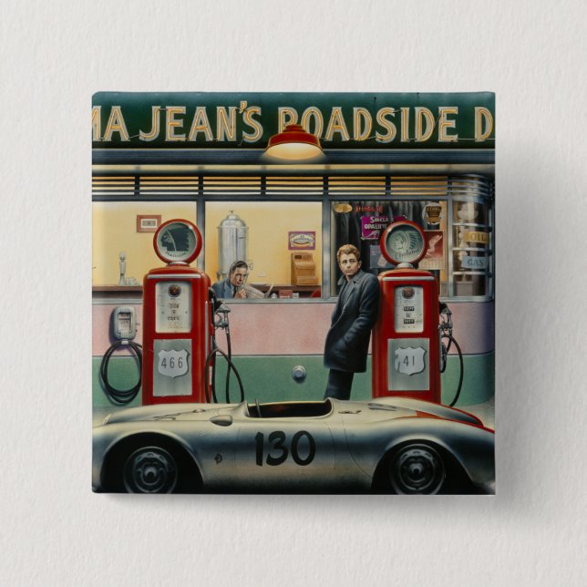 Bóton Quadrado 5.08cm Estrada de Destino 2 (Frente)